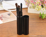 5 Pcs Professional Makeup Brush Set with Cyclinder Tube - Black