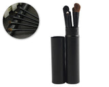 5 Pcs Professional Makeup Brush Set with Cyclinder Tube - Black