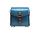 Vintage Style Leather Shoulder Bag for DSLR Camera - Blue