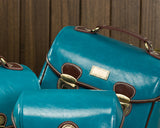 Retro DSLR Leather Shoulder Bag with Detatchable Strap - Blue
