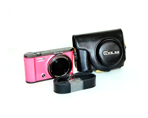 Retro Casio Exilim EX-ZR3500/EX-ZR2000 Camera Leather Case - Black