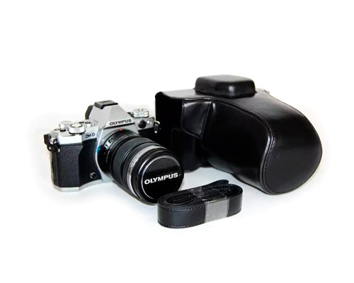 Retro Olympus OM-D E-M5 Mark II Camera Leather Case