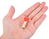 10 Pcs Wooden Pegs Paper Photo Clip With Linen String - Heart