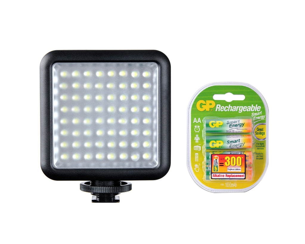 Godox LED 64 Video Light with GP Rechargeable Batteries