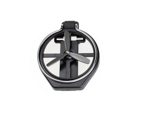 Foldable Air-Outlet Insert Car Cup Holder with Fan - Black