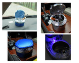Mini Portable LED Car Cigarette Smokeless Ashtray - Blue