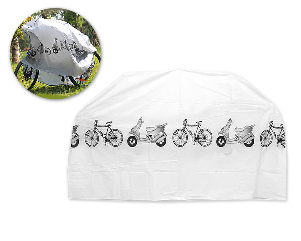 Heavy Duty Waterproof Bike Cover for Outdoor Bicycle Storage - White
