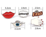 Set of 5 Pieces Lapel Pin Button Badge - Bang Series