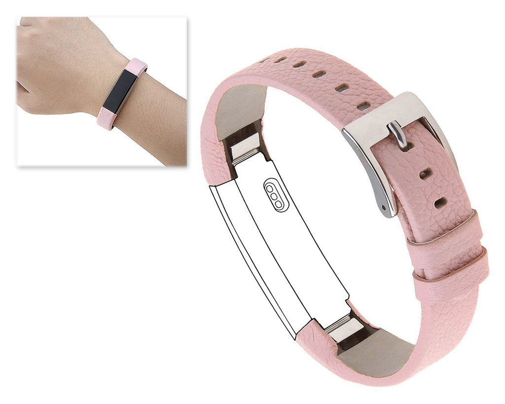 Replacement Leather Watch Band for Fitbit Alta - Pink