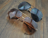 Fashion Metal Frame Classic Sunglasses UV400 Mirrored Aviator - Silver