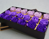 18 Pcs Romantic Rose Petal Flower Soap Gift Set - Purple