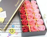 18 Pcs Romantic Rose Petal Flower Soap Gift Set - Pink