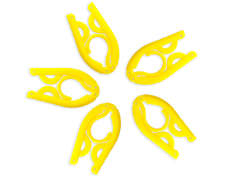 5 Pcs Plastic Folding Clothes Hanger - Yellow