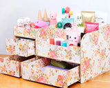 Decorative DIY Wooden Desk Cosmetic Storage Box - Begonia