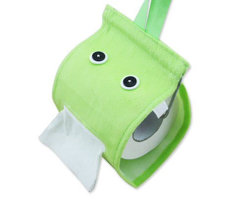 Cartoon Plush Toilet Paper Cover - Green
