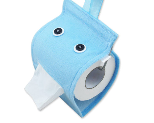 Cartoon Plush Toilet Paper Cover - Blue