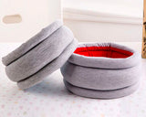 Reversible Ostrich Travel Pillow - Gray and Red
