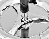 Round Push Down Metal Spinning Ashtray - Silver by ds. distinctive style