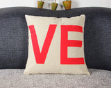 Linen Romantic Love Couple Throw Pillow Case Cushion Cover