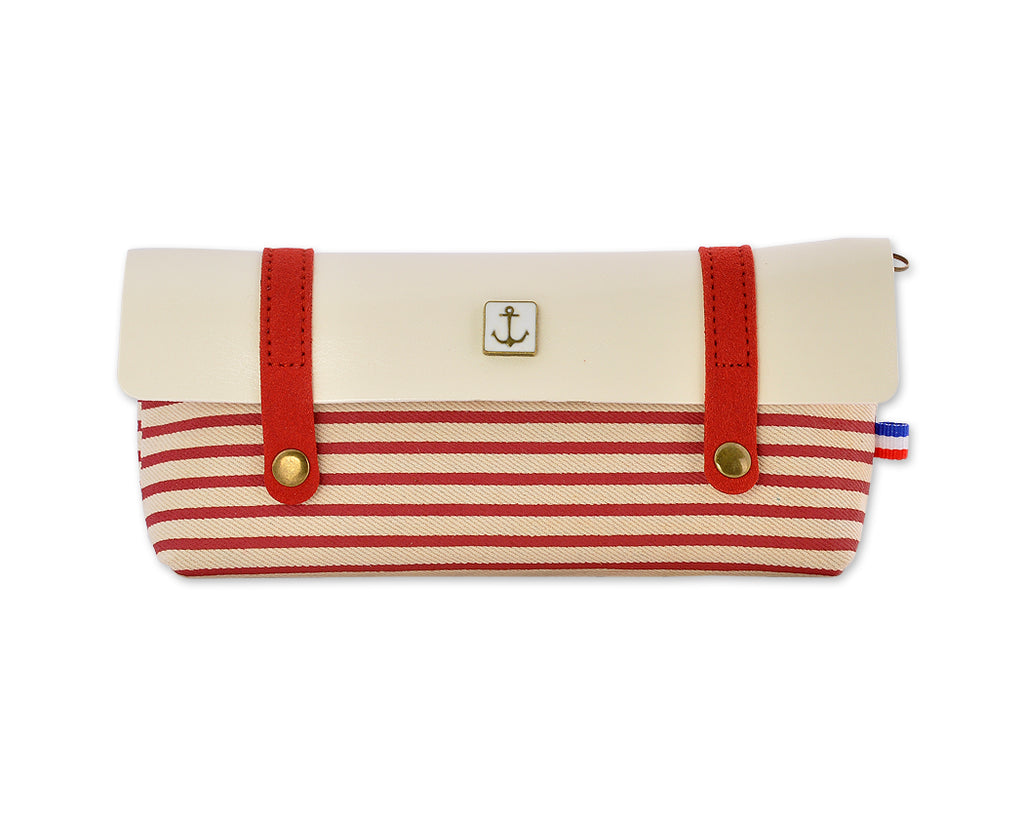 Navy Style Pen and Pencil Case - Red