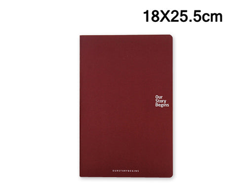 7 x 9 Inches 46 Pages Writing Composition Notebook Memo Book -Burgundy