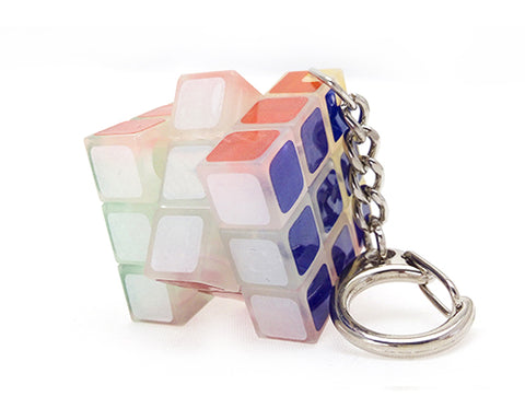 Mini 3x3x3 Luminous Magic Speed Cube Keychain - Transparent