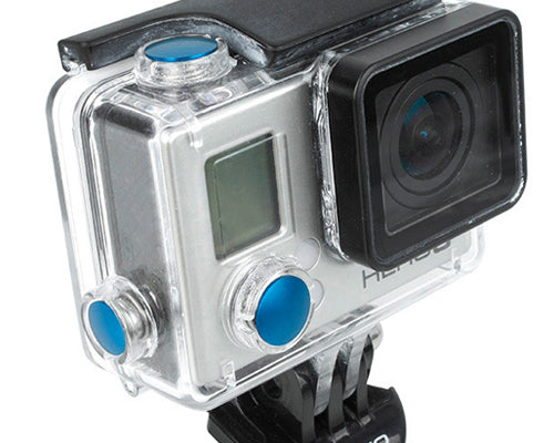 GoPro Aluminum Button Set for Hero 3+ Camera Housing - Blue