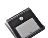 Solar Powered 6 LED Motion Sensory Outdoor Wall Light-Black
