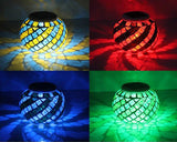Solar Powered Mosaic Glass Color Changing LED Light -  Blue and Yellow