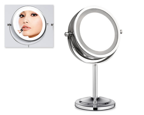 3x Magnifying Double Sided LED Makeup Mirror with Stand