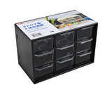 9 Drawers Plastic Decor Cosmetic Desktop Storage Box - Black