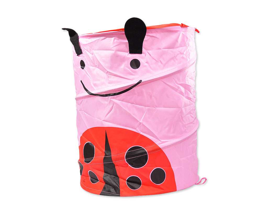 Cartoon Ladybug Foldable Pop-up Laundry Basket - Pink
