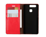 Wallet Series Huawei P9 Genuine Leather Case - Red