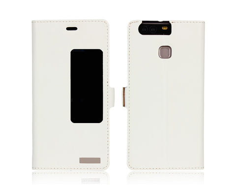 Smart Series Huawei P9 Genuine Leather Case - White
