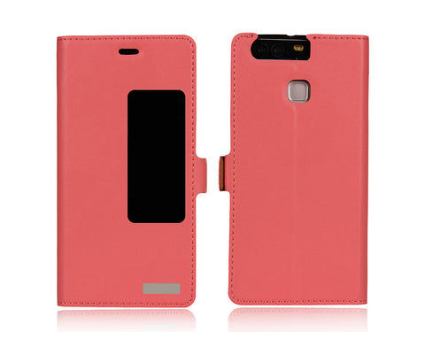 Smart Series Huawei P9 Genuine Leather Case - Pink