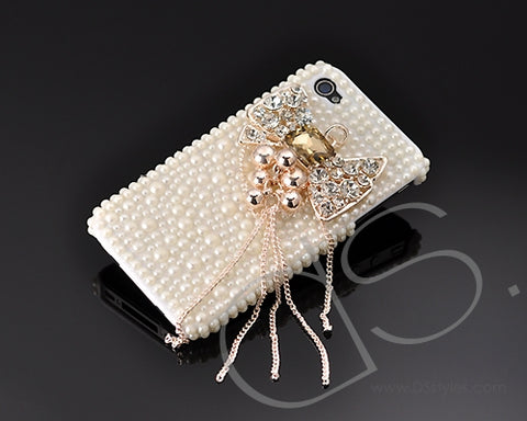 Mystic Series iPhone 4 and 4S 3D Crystal Case - Ribbon Chain