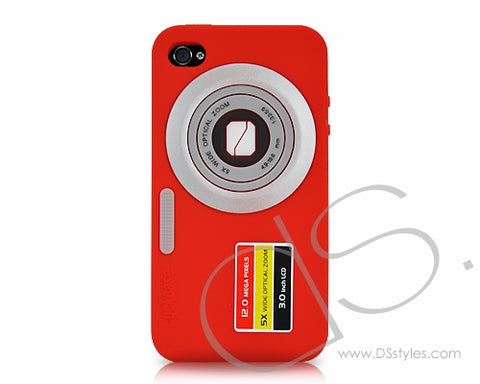 Camera Series iPhone 4 Silicone Case - Red