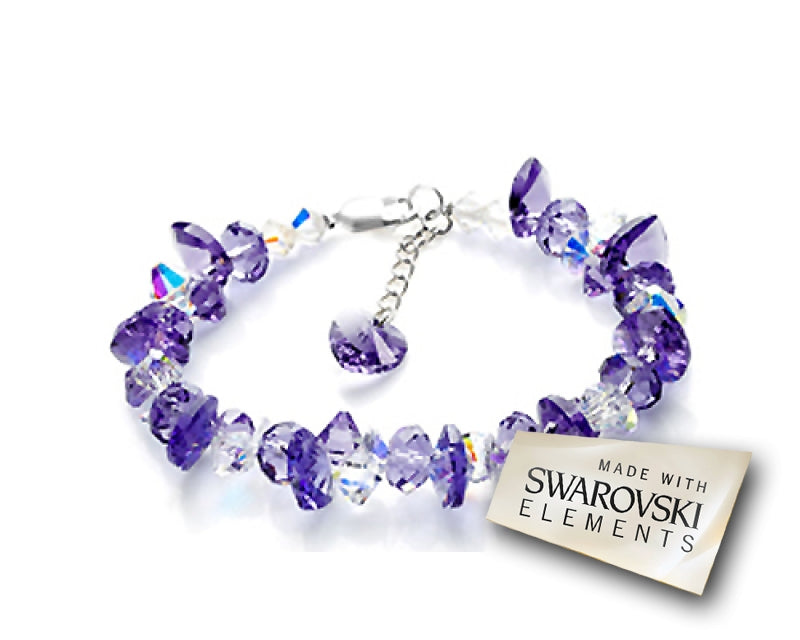 Frigid Dark Purple Ice Bling Swarovski Crystal Bracelet
