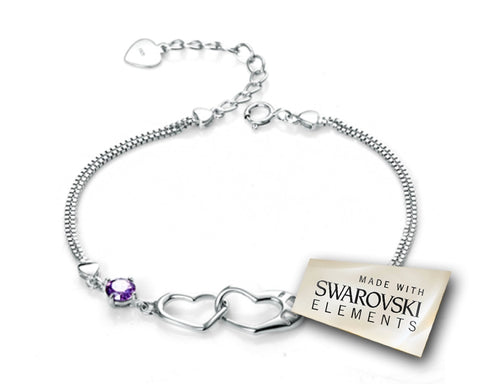 Allegiance Love Purple Bling Swarovski Crystal Bracelet