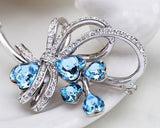 Nosegay Blue Bling Swarovski Crystal Brooch Pin