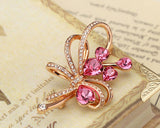 Nosegay Pink Bling Swarovski Crystal Brooch Pin