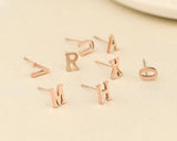 18K Gold Plated Personalized Initial Letter Stud Earring - A-Z