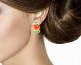 Pastel Candy Colorful Crystal Clip Earrings