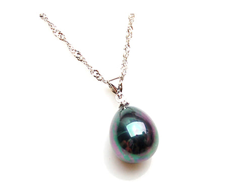 Aurora Pearl Pendant Necklace - Violet