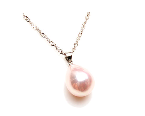 Aurora Pearl Pendant Necklace - Pink