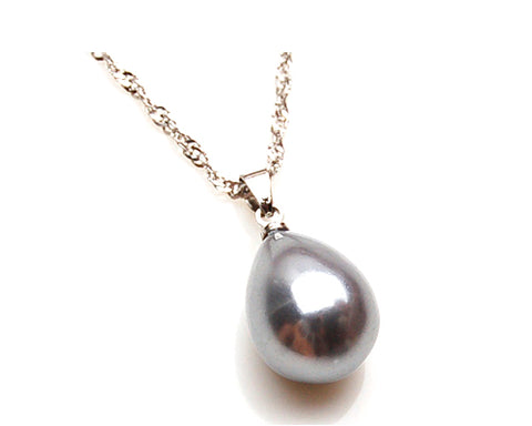 Aurora Pearl Pendant Necklace - Silver