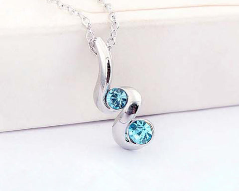 Ripple Blue Crystal Necklace