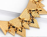 Luxury Geometric Triangle Necklace - Black