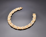 Stylish Gold Crystal Pearl Necklace