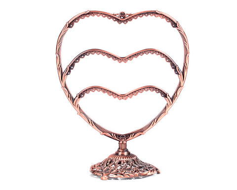 Heart Shaped Jewelry Organizer Earring Holder - Bronze